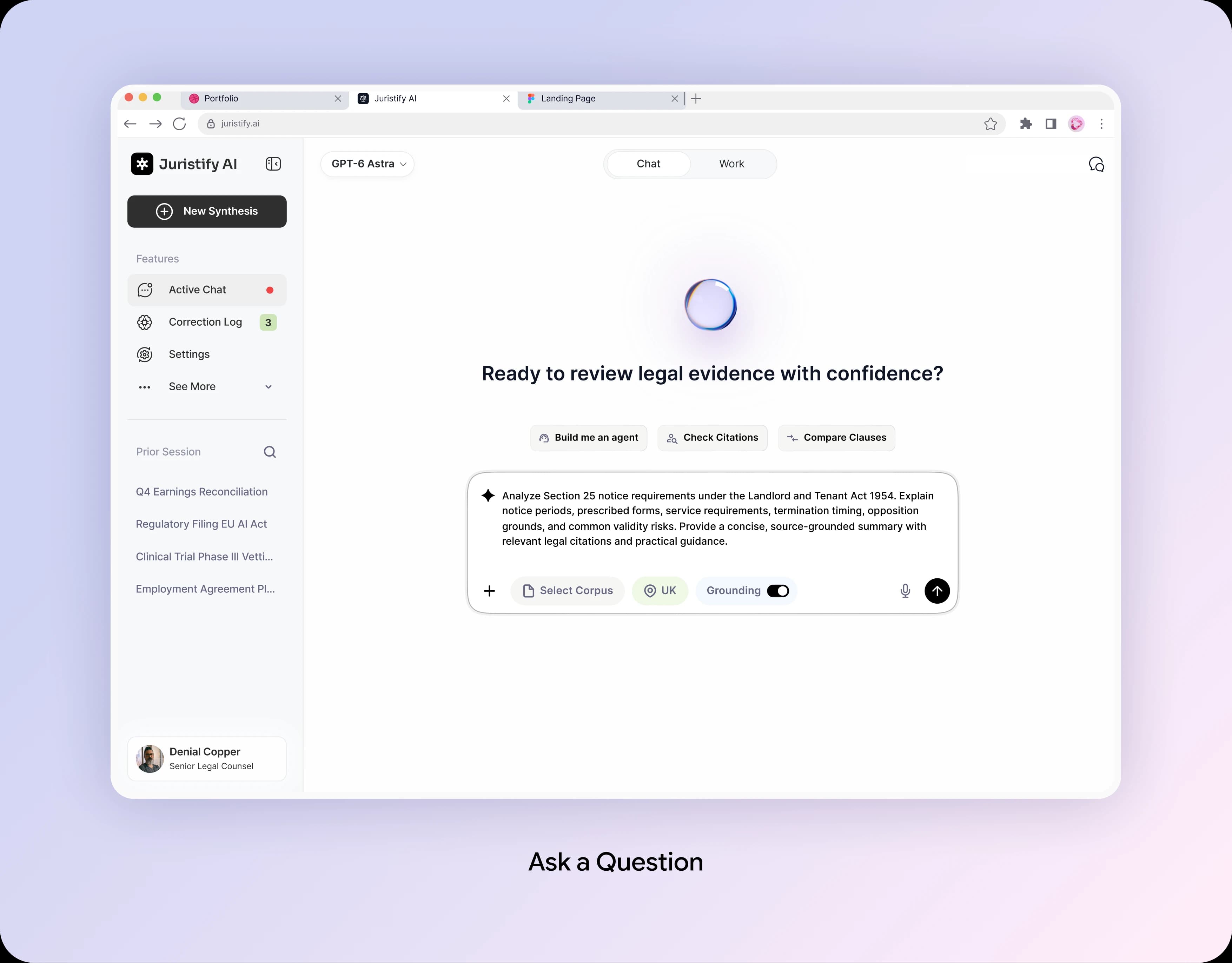 Juristify AI question composer